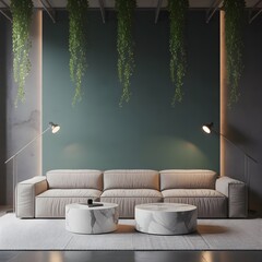 Living room with artworks on the wall