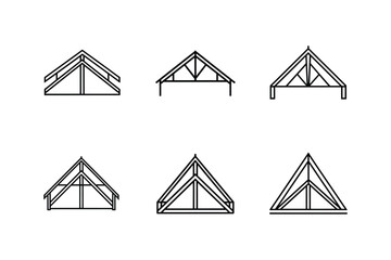 roof truss diagram line art vector illustration