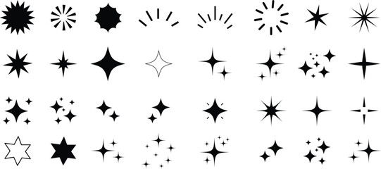 Doodle Sparkle and Starburst Vector Set. Twinkle and  Starburst Icon Pack. Doodle Flash & Explosion Icons – Vector Set for Festive and Abstract Designs