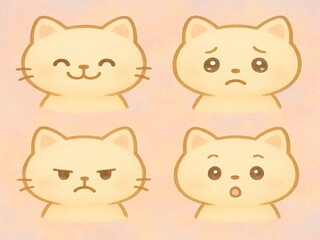 猫　4つの表情