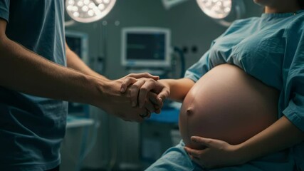 Support and love during childbirth process capturing the tender moment of a couple expecting a