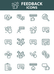Set of Feedback icons, customer experience, review, comment