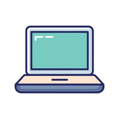 Laptop Computer Flat Icon &ndash; Notebook Device Symbol for Apps and Websites