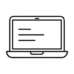 Laptop Computer Flat Icon – Notebook Device Symbol for Apps and Websites