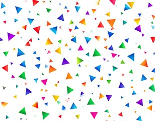Colorful Triangles on White Background