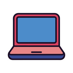 Laptop Computer Flat Icon &ndash; Notebook Device Symbol for Apps and Websites