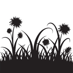 Silhouette of Grass and Plants