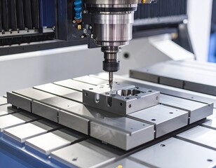 CNC machine working on metal part