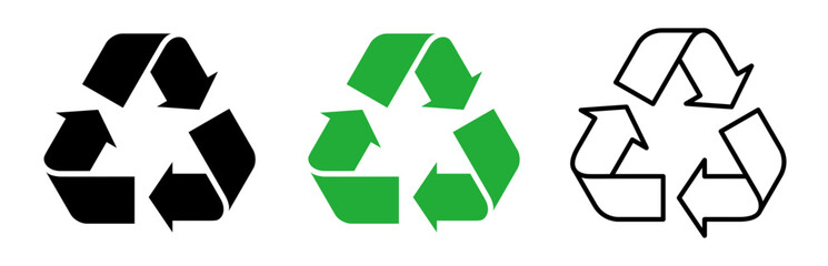 Recycling symbol icon set