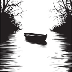 Boat on a Tranquil Lake