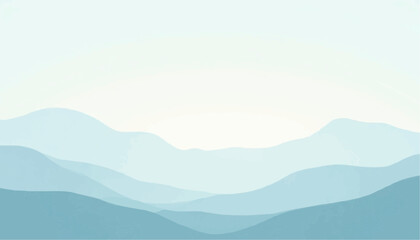 Blue Gradient Mountain Range Background Landscape Art
