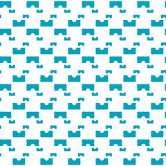 Abstract Pattern with Teal Geometric Shapes on a White Background