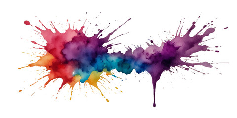 Vector abstract colorful rainbow holi paint and colorful cloud smoke powder explosion isolated on transparent wide panorama background.	