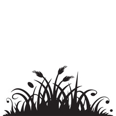 Silhouette of Grass and Plants