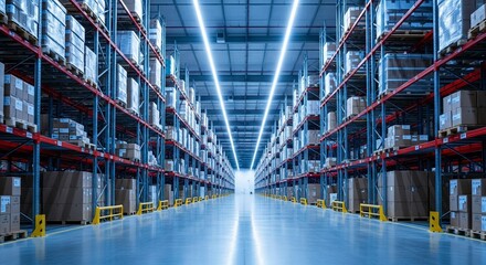 Automated warehousing technology concept