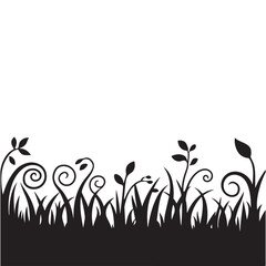 Silhouette of Grass and Plants