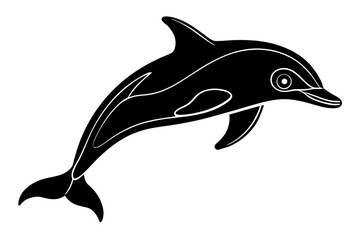 Obraz premium Silhouette Vector Art Illustration of a Dolphin 