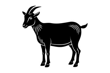 Silhouette Vector Art Illustration of a Goat