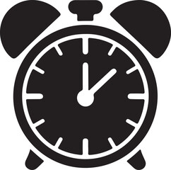 Alarm Clock Flat Icon - Vector Illustration