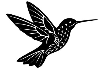Obraz premium Vector art of silhouette of a hummingbird icon