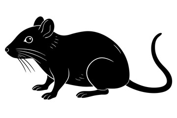 Vector art of silhouette of a mouse 