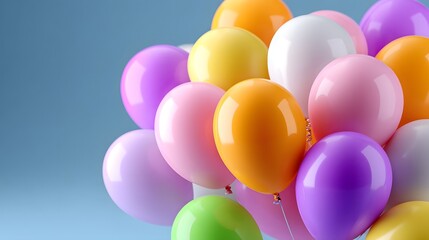 Colorful balloons floating for a celebratory event.