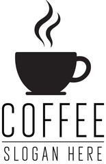 Obraz premium Stylish Hot Tea Cup Logo for Branding Materials on White Background