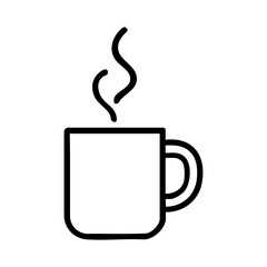 Steaming mug icon representing cozy autumn drink in relaxing warm lifestyle