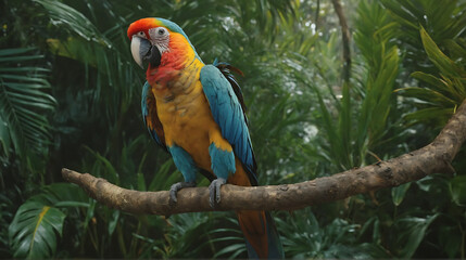 Obraz premium a parrot in the forest