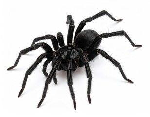 Black spider on white background (1)