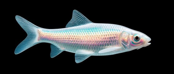 Elegant transparent fish swimming gracefully in dark waters underwater photography marine environment artistic viewpoint nature's beauty