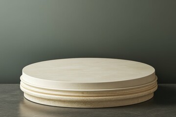 detailed image of Round blank podium for cosmetic beauty product high detail 8k