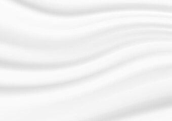 Vector background illustration rippled white fabric. White abstract cloth textile with crease wavy folds background.