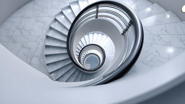 Spiral staircase with modern architectural design