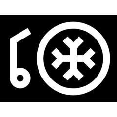 Christmas Musical Snowflake Icon on Black Background