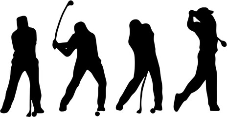 man playing golf vector illustration