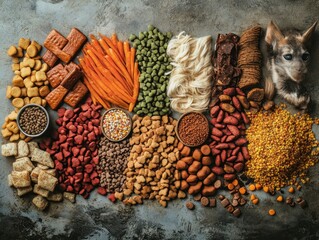 flawless image of still life pet food assortment