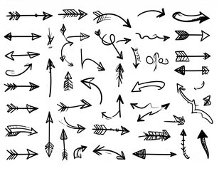 Set of hand-drawn arrows