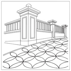 Islamic minaret, hatching background, grid texture, Islamic.