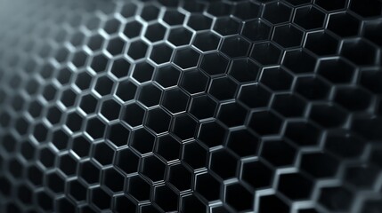 A light, high-tech futuristic background with subtle geometric hexagon grid pattern, very low contrast, soft light gray tones on a Black background