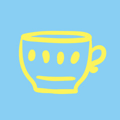 Coffee cup Cappuccino Linear drawing ink	
