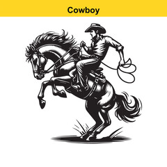 Obraz premium Modern vector cowboy.