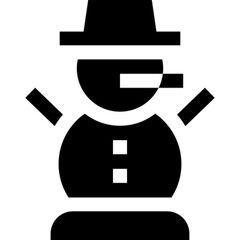 Vector icon of a cheerful snowman, perfect for winter themes, Christmas decorations, seasonal greeting cards, holiday event materials, and festive digital content. A classic winter holiday illustratio
