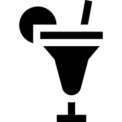 Colorful vector icon of a cocktail glass with garnish, symbolizing celebration, summer drinks, or nightlife. Suitable for bar menus, drink recipes, party flyers, mixology content, and food-related des