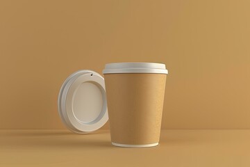 Ultra Hd Picture of Mock Up of Take Away Cup Coffee Cup with Lid 3D Render
