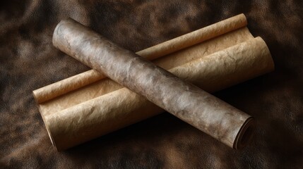 Crafting ancient scrolls creative studio artisanal content cozy environment close-up view historical concept