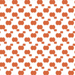 Seamless Pattern with Red Abstract Shapes on White Background