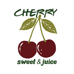 Fruit vintage t-shirt design. Start fresh day. We make the perfect pear. Love you more. Sweet cherry artwork. Cherry fruit print. Cherry love. Organic food artwork for for t-shirt. fruit fresh.