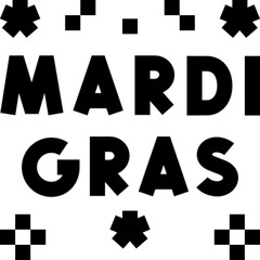 Minimal vector icon of a Mardi Gras mask, symbolizing celebration, parade, and festive spirit. Perfect for designs related to carnival, New Orleans events, masquerade parties, and cultural festivals. 