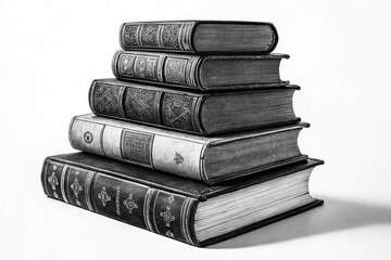 stack of old books